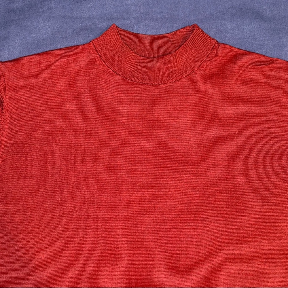 H&M dark red merino wool mockneck sweater - Picture 3 of 5